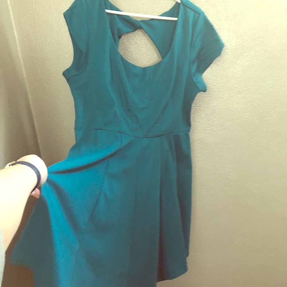 Teal cut out back dress size 2x